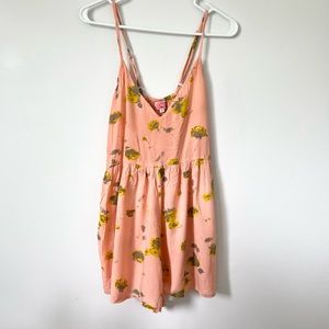 Tiare Hawaii for Pink Sand Floral Coral Orange Colored Romper One Size